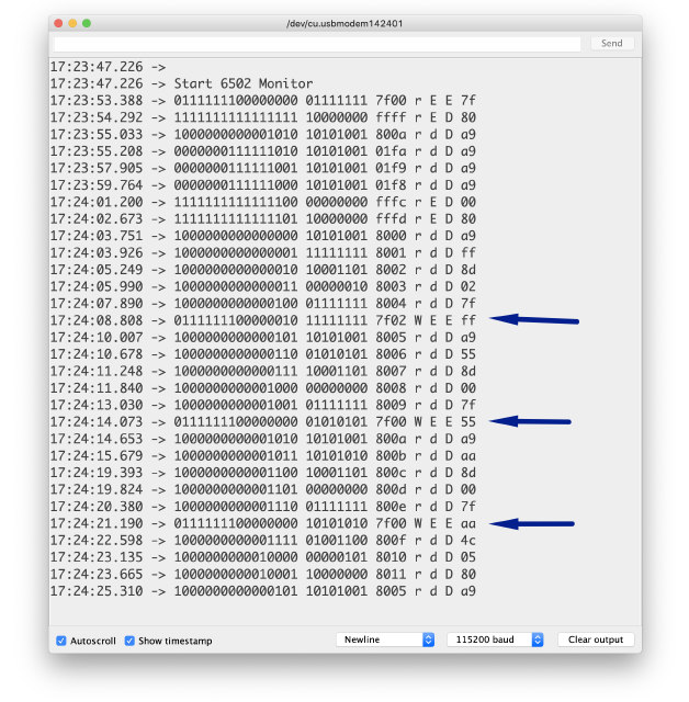 Monitor output