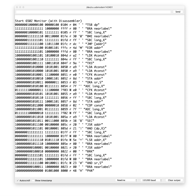 Display all clock cycles as opcode